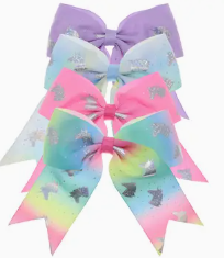 Unicorn Print Hair Bows