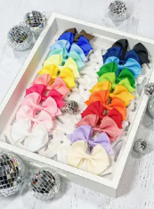 Rainbow Colors Hair Bows